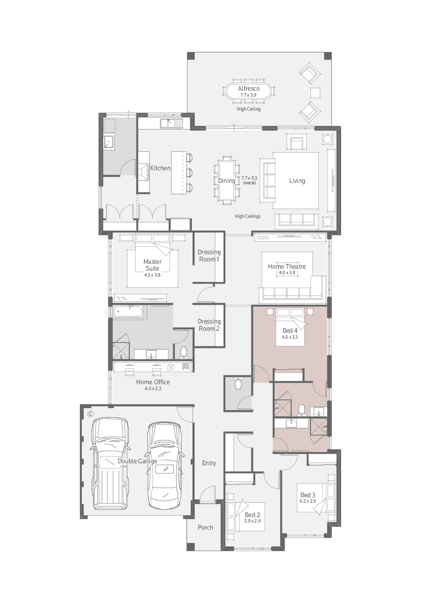 Essence guest bed option floorplan